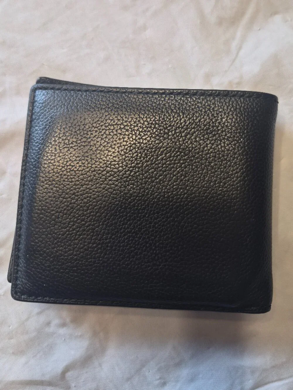 Two Men's Coach Classic Bifold Leather Wallets One Solid, One Striped